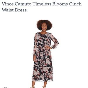 Vince Camuto Bloom Cinch Waist Dress